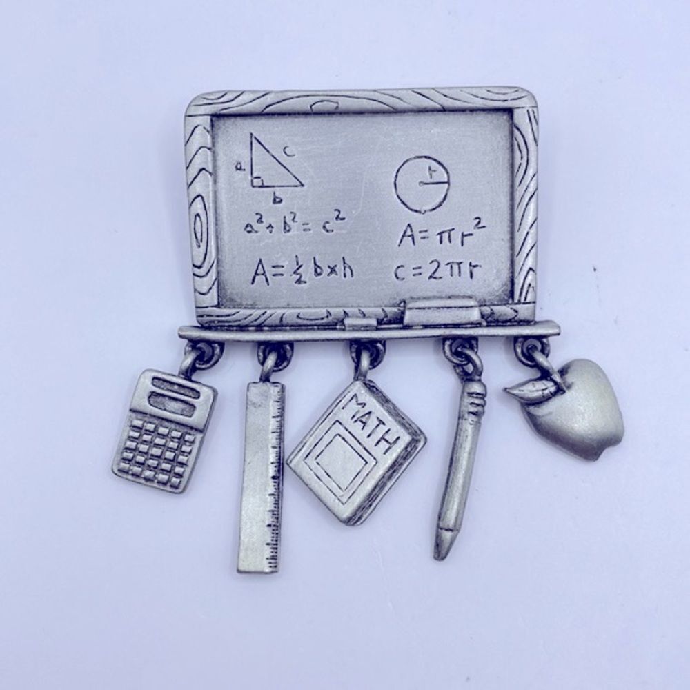 Vintage JJ Signed Math Teacher Brooch
